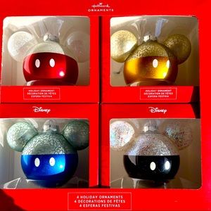 Hallmark Disney Mickey Mousey Christmas Ornament: Set of 4